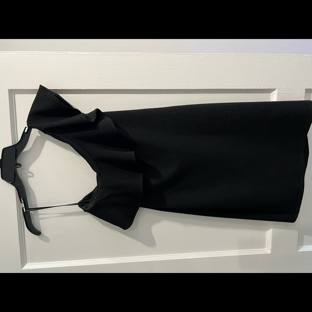 One shoulder BCBG black ruffle dress